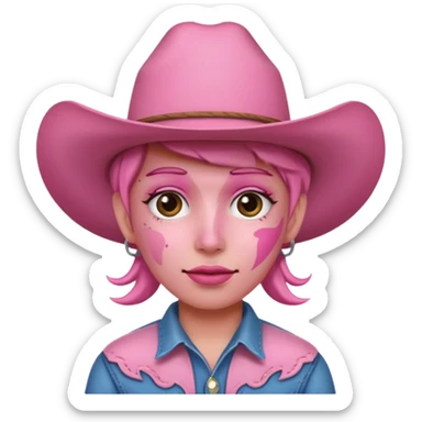 pink cowboy sticker