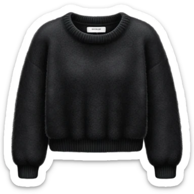 super realistic black cashmere crop sweater isolated sticker