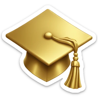 gold graduation cap sticker