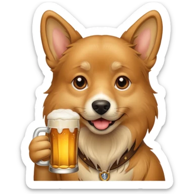 Ein Hund der talahon ist und Bier trinkt sticker
