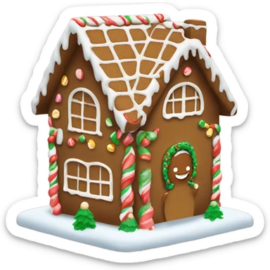 black couple making gingerbread house sticker