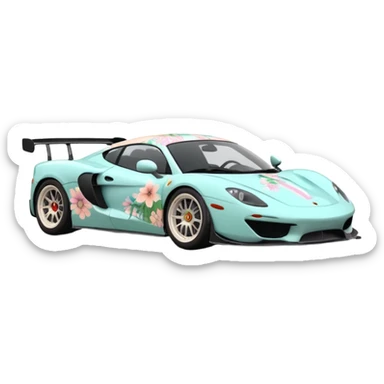 Using a transparent background, give the Assetto Corsa a cute Cottagecore makeover sticker