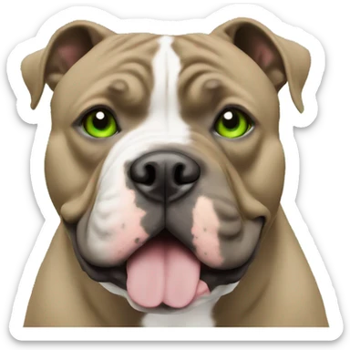 American Bully Pocket brown with green eyes sticker