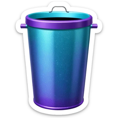 Glitter Purple and Cian  metal rubbish bin sticker