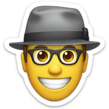 photographer with a smile, holding a camera sticker