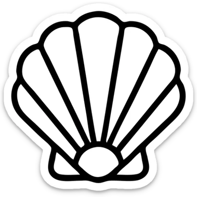 seashell, minimal, single color, modern sticker
