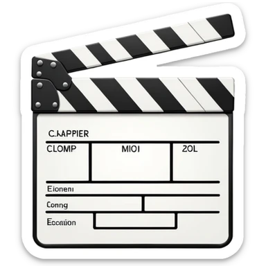 abstract movie clapper board, two simple rectangles with single line, geometric minimalism sticker