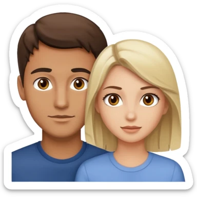 Light brown brunette man having sex with white blonde woman hazel eyes  sticker