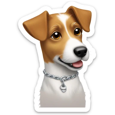 jackrussel long hair called jack on her collar sticker