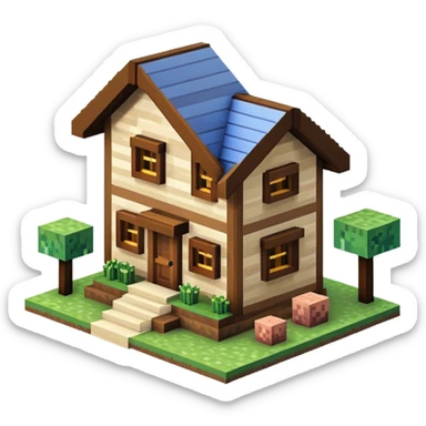 Minecraft house sticker