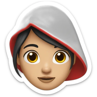 red-ridding-hood-with-long-black-strait-hair-with-white-break-hair sticker