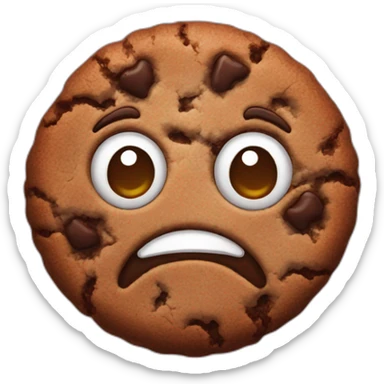 single chocolate cookie facing towards camera sticker