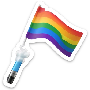 Gay pride flag with vape sticker