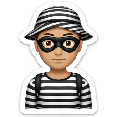 A man dressed up as a robber sticker