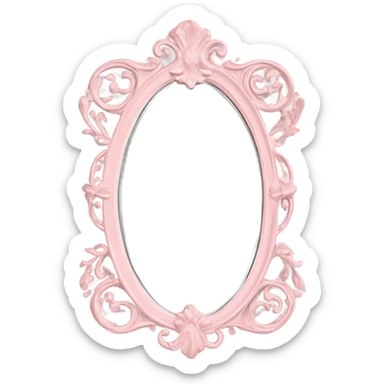 Coquette baby pink mirror sticker