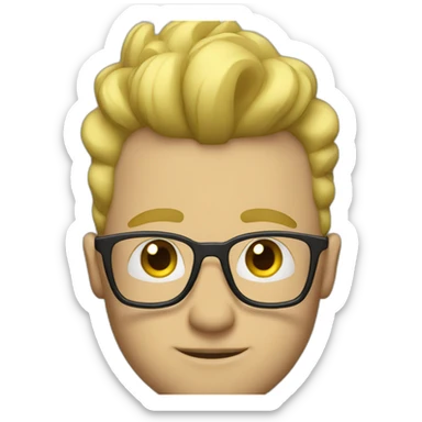 guy with glasses and blonde mohawk sticker