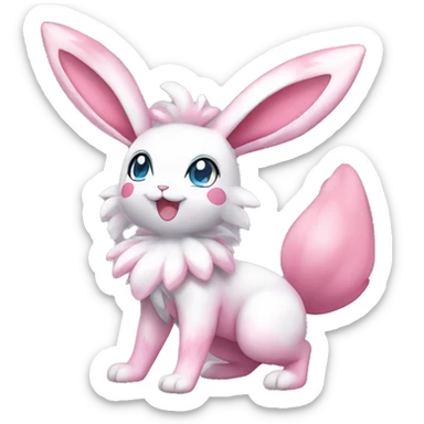 Kawaii Shiny Sylveon-Bunny-Pokémon full body sticker