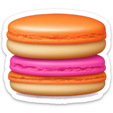 Two macaroons orange and pink sticker