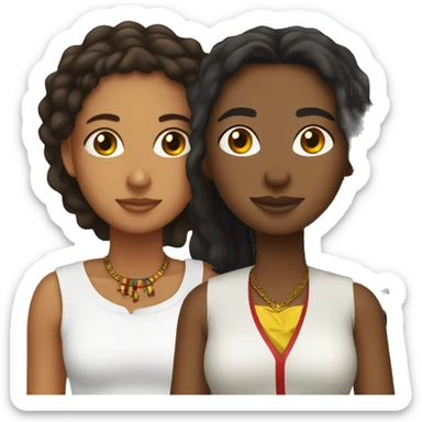 habesha man and colombian girl as a couple  sticker