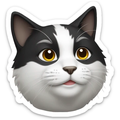 Mostly Black and white cat sticker