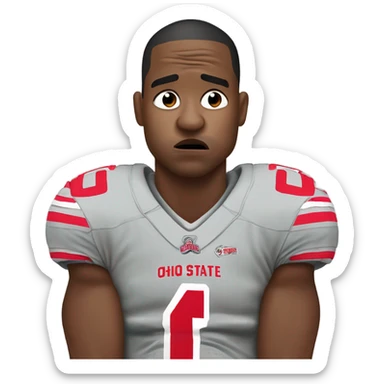 Ohio state football fan crying sticker