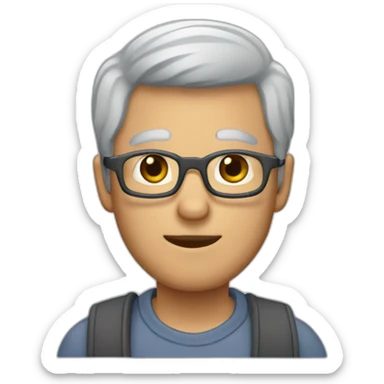 50th men with light beard and grey hair sticker