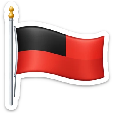 Creat an flag win red and black colour only colour not designs half in red and another half in black  sticker