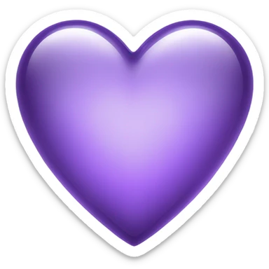 Shiny clear glass violet heart  sticker