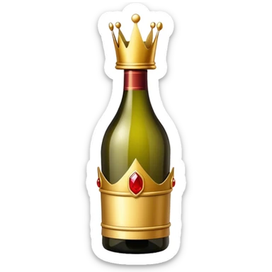 wine bottle with a crown sticker