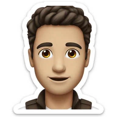 White skin very tall dark brown hair with highlight  sticker