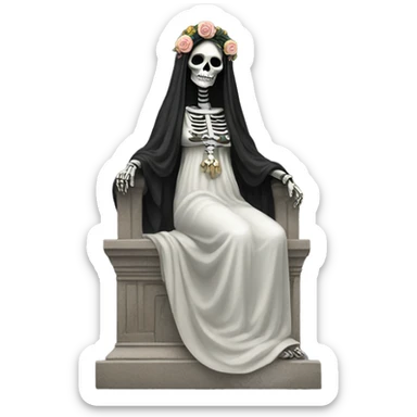 The statue of Santa Muerta, Goddess of Death sticker