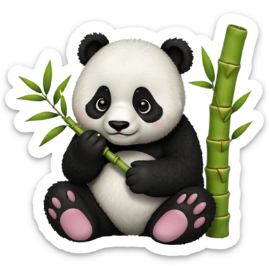 panda eat bamboo sticker