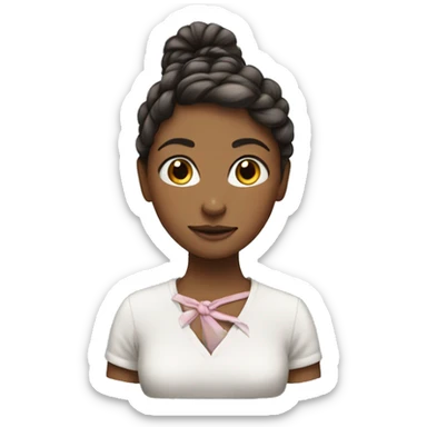 girl with a hairtie sticker