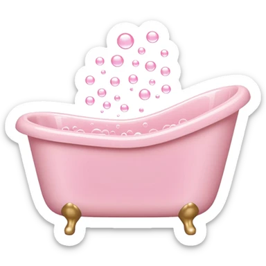light pink bathtub filled with light pink water and bubbles sticker