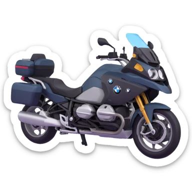 group of BMW motorcycles with riders touring together sticker