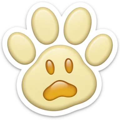 a pale pastel yellow pawprint sticker