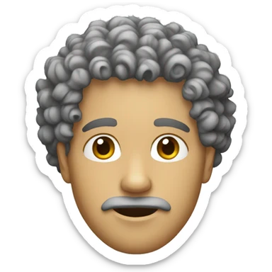 curly hair Mexican white guy sticker