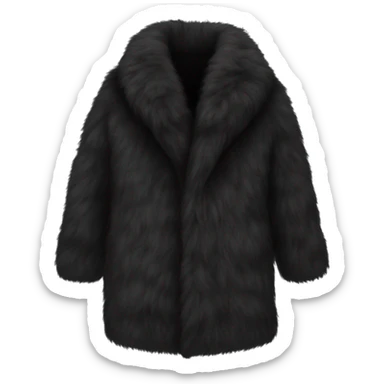 Fur coat black sticker