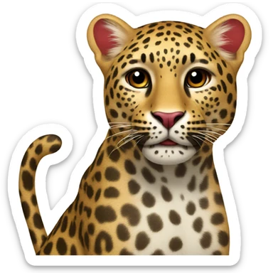 Cherry leopard sticker