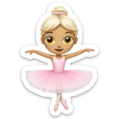 White ballerina wearing pink sticker