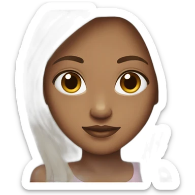 Girl brown haïr and Brown eyes White skin sticker
