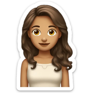 Fille couette brune sticker