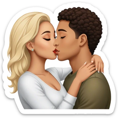 Tefi Valenzuela Peru Instagram Model kissing Josh King Madrid hyper realistic  sticker