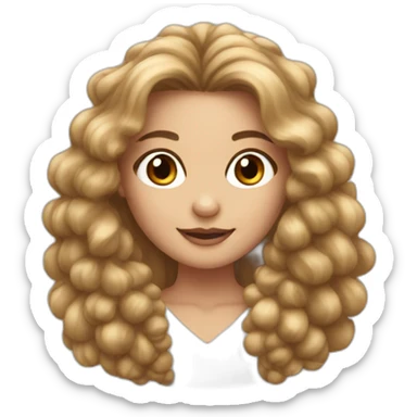 Pompon girl with long  hair sticker