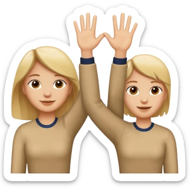 two people giving a high five, expressing trust and loyalty as a team sticker