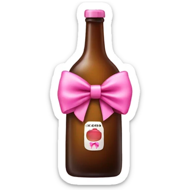 Alcohol bottle with pink bow  sticker
