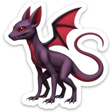 Gothic Edgy Badass Cool Genesect-Umbreon-Salandit-Fakémon-hybrid-creature (full body)  sticker