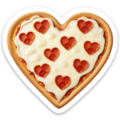 make a pizza slize shaped like a heart sticker