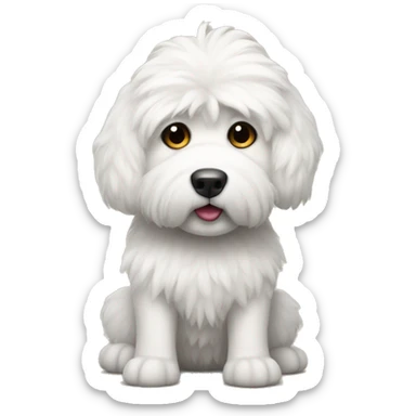 perro blanco peludo  sticker