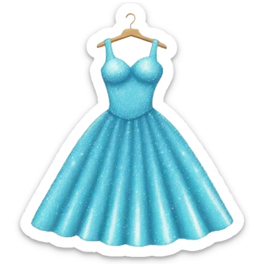 Sparkly pastel blue dress covered in glitter. sticker